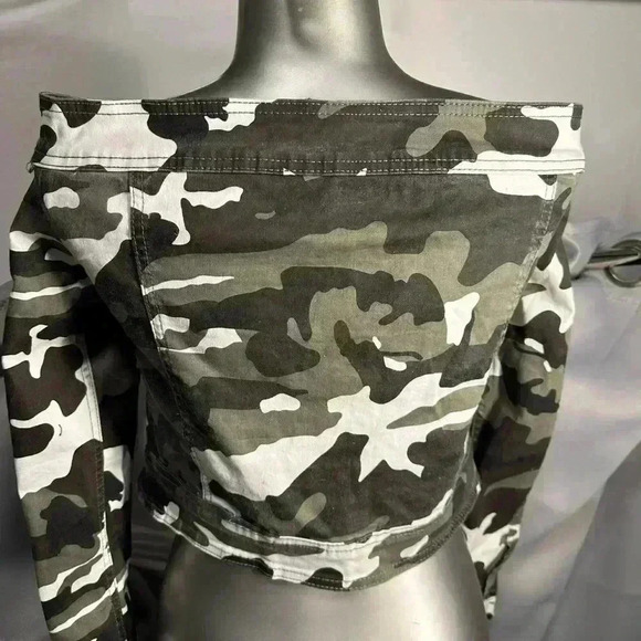 🆕Women’s Crop Off Shoulder Jacket - Picture 5 of 12